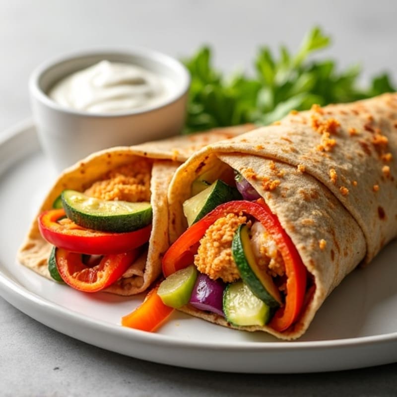 Crispy Chicken and Roasted Vegetable Wraps