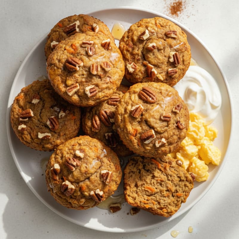 Spiced Carrot Pecan Muffins