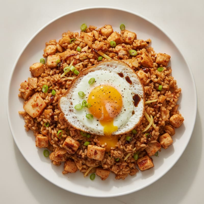 Kimchi Fried Rice with Fried Egg
