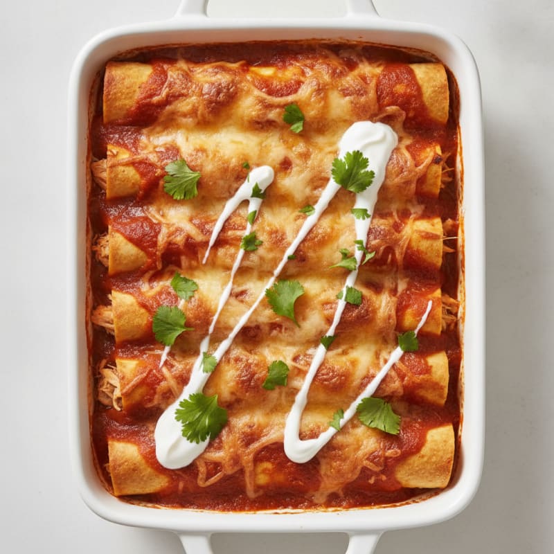 Chicken Enchiladas with Red Chili Sauce