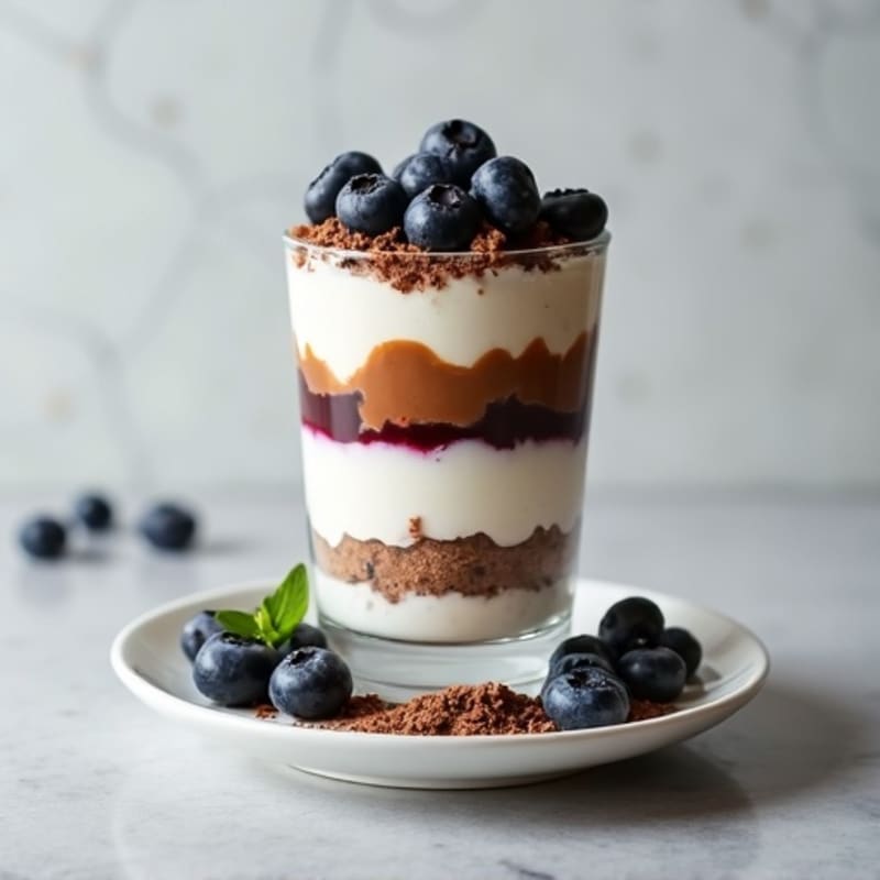 Healthy Layered Peanut Butter Chocolate Protein Parfait