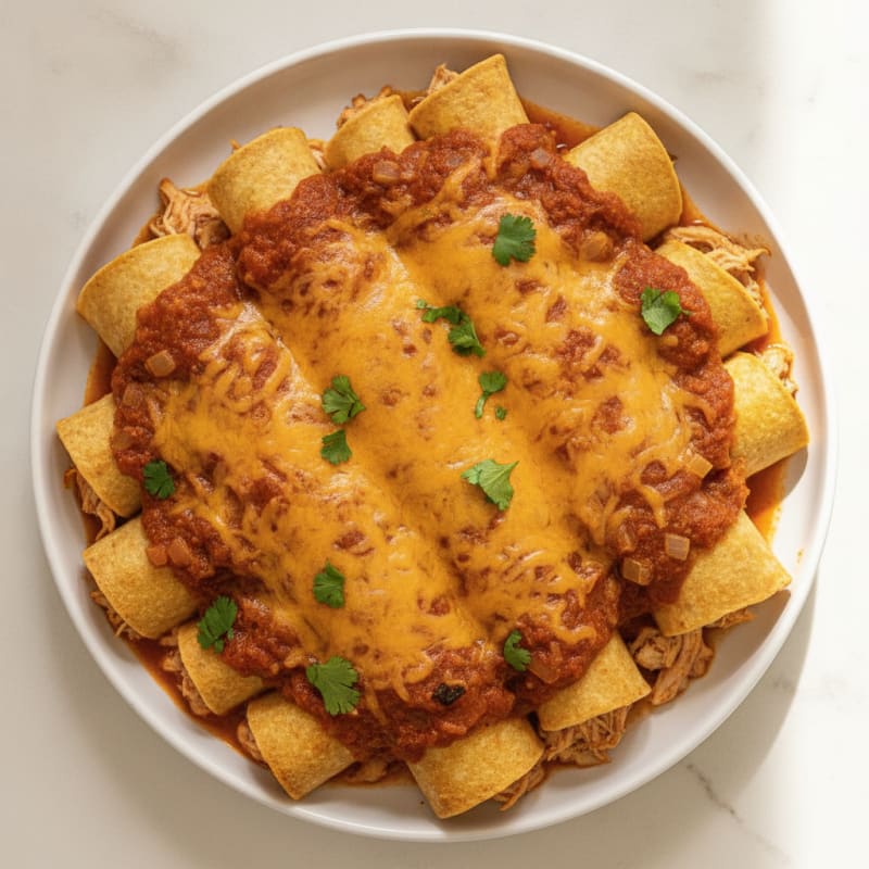 Chicken Enchiladas with Ranchero Sauce