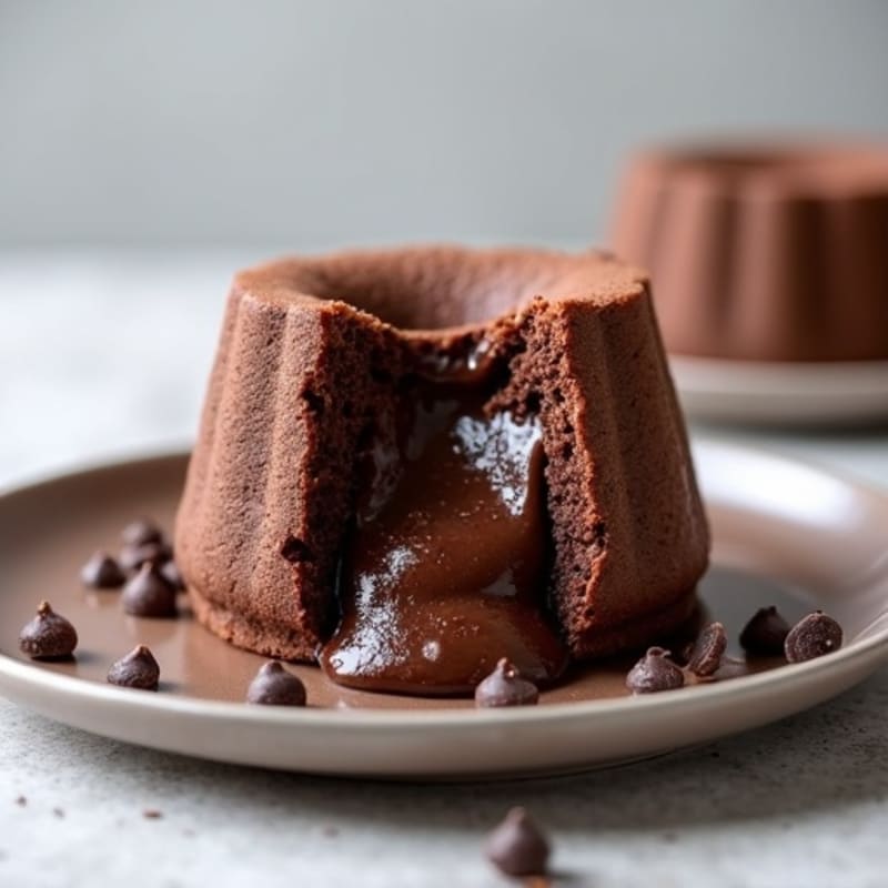 Baked Chocolate Protein Pudding with Molten Center