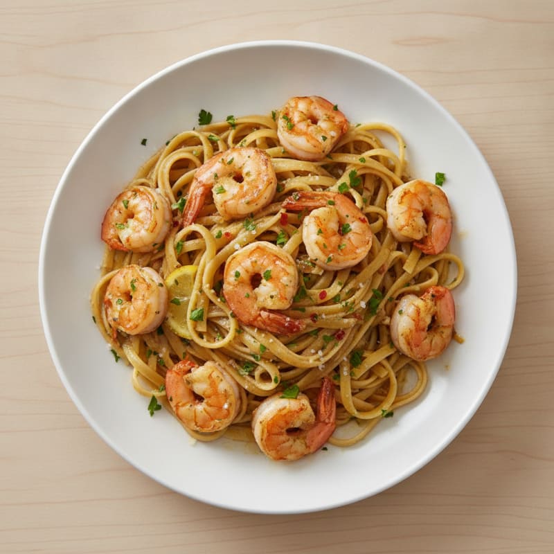 Garlic Butter Shrimp Scampi with Linguine