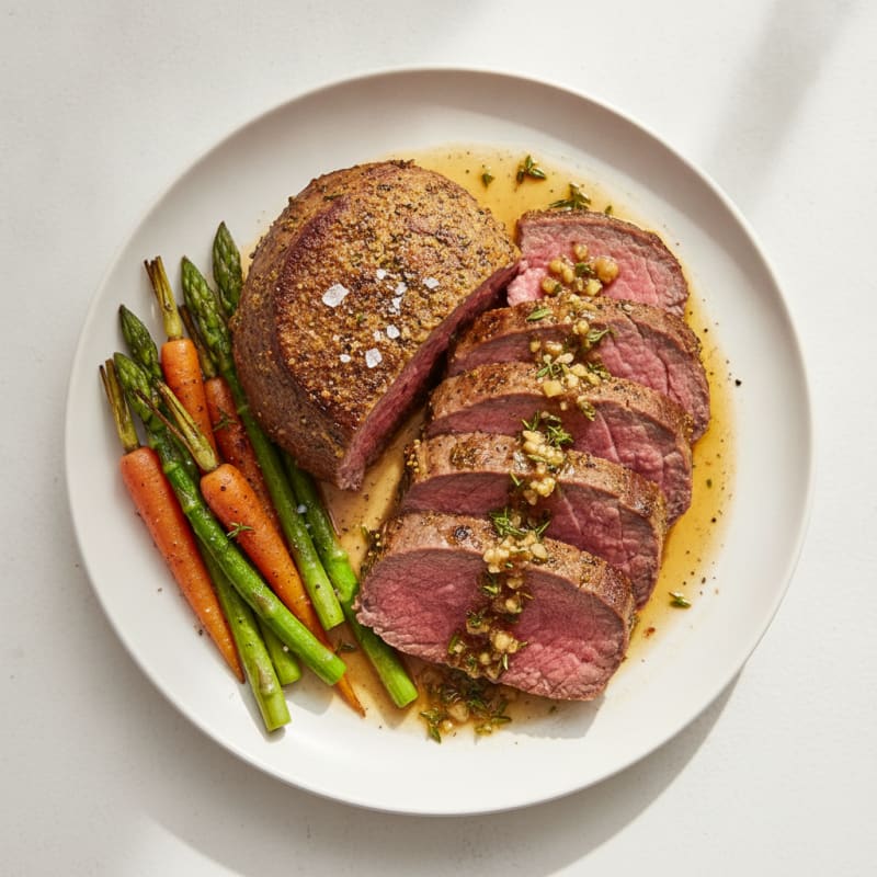 Garlic Herb Roasted Beef Tenderloin
