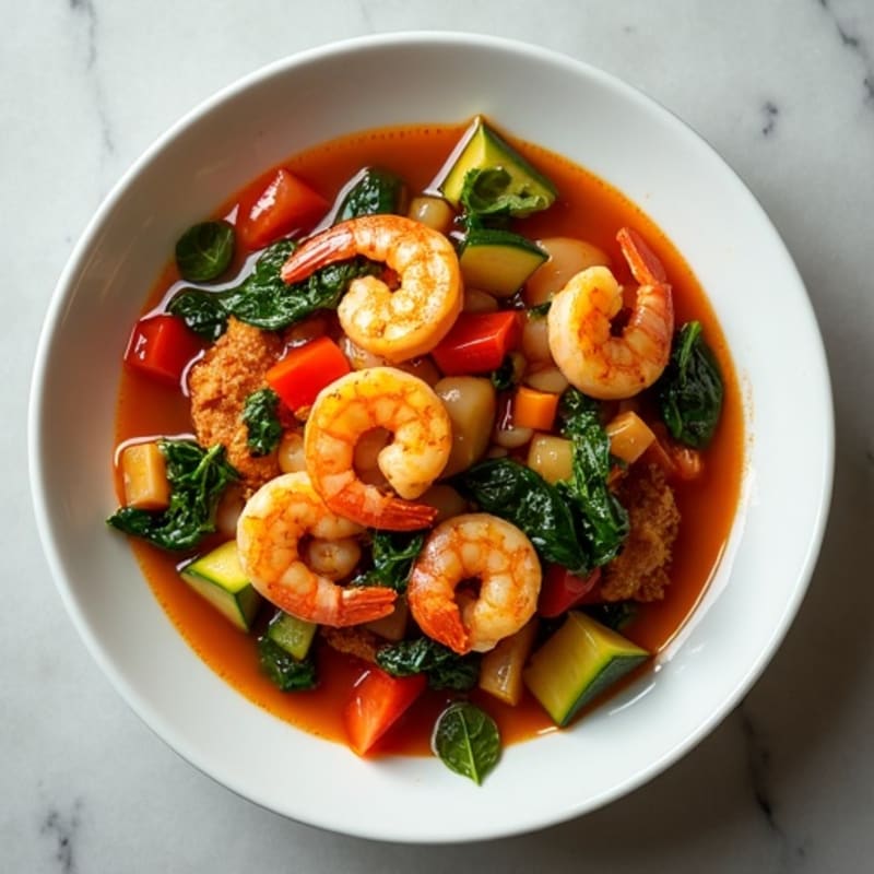 Spicy Chicken and Shrimp Loaded Vegetable Stew