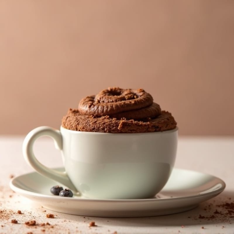 Fluffy High-Protein Chocolate Peanut Butter Mug Cake