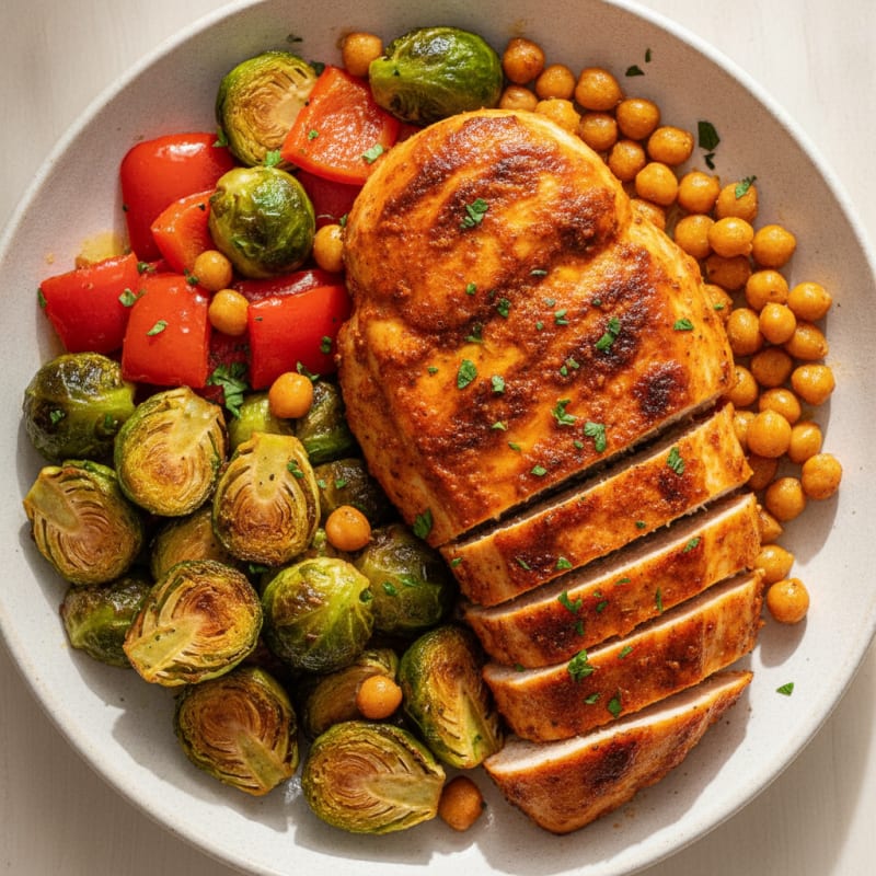 Spicy Harissa Chicken with Roasted Vegetables