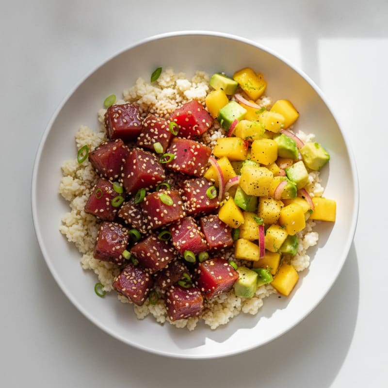 Ahi Tuna Poke with Tropical Salsa