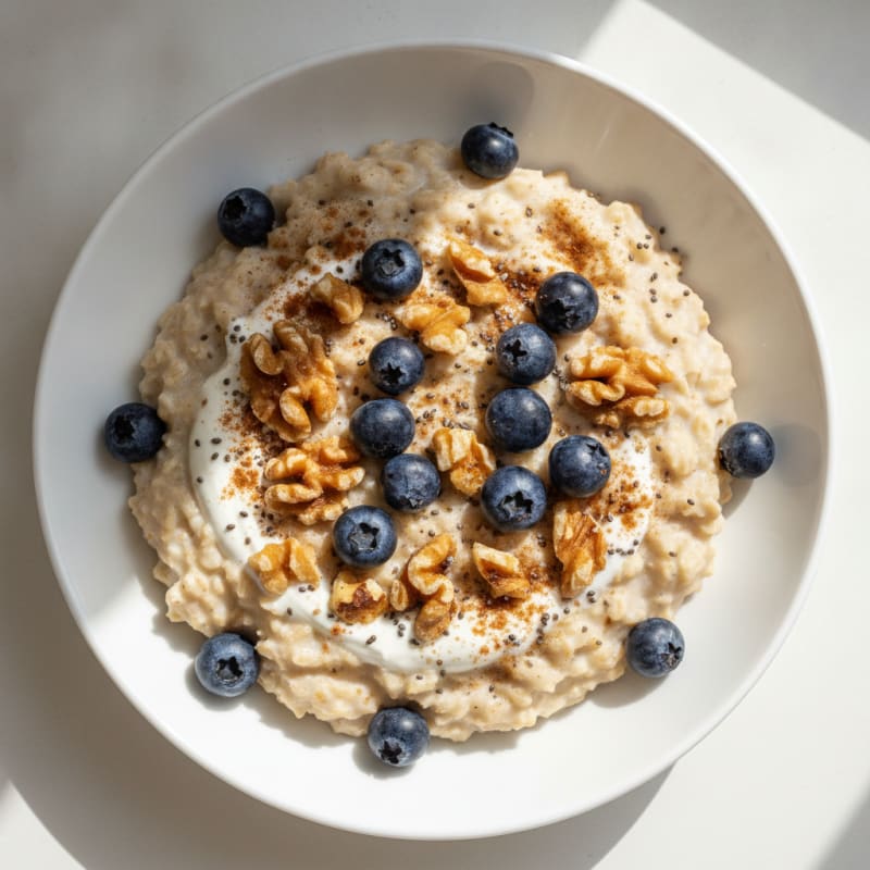 High-Protein Berry and Walnut Power Oatmeal