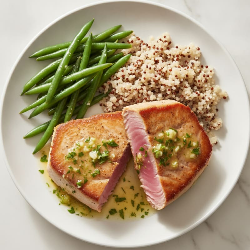 Pan-Seared Tuna with Lemon-Herb Sauce
