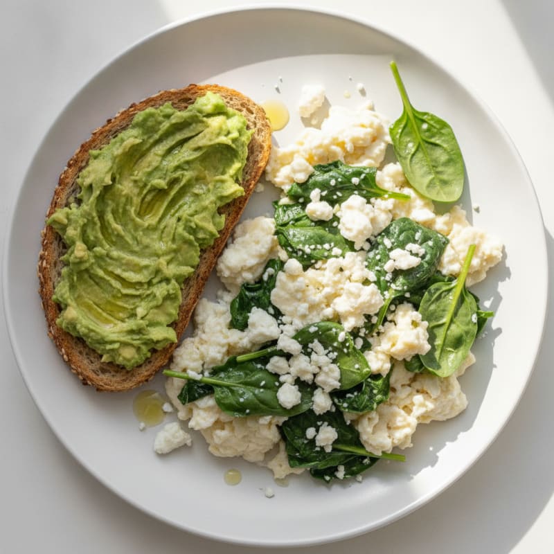 Egg White Scramble with Spinach and Feta