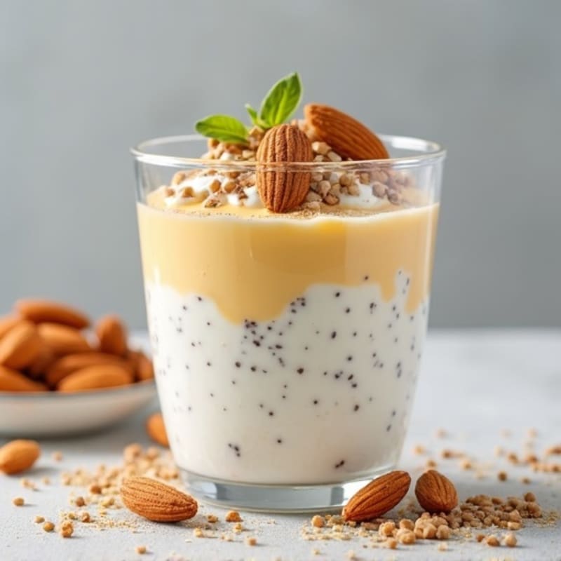 Creamy Vanilla Greek Yogurt Protein Parfait with Chia and Almonds