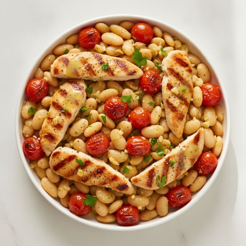 Lemon-Herb Butter Beans with Roasted Tomatoes