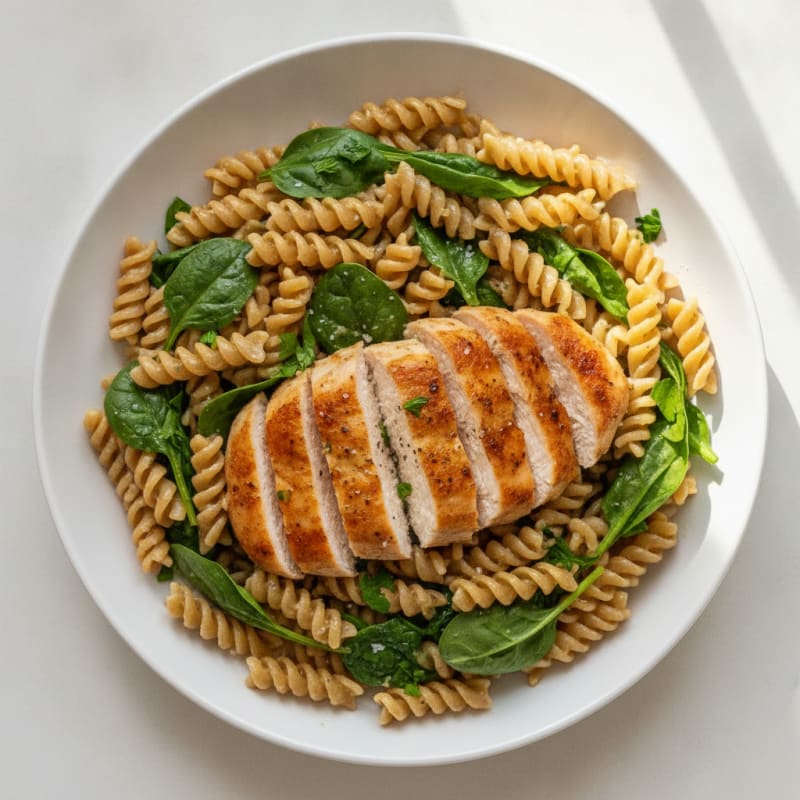 Garlic Herb Buttered Noodles with Seared Chicken