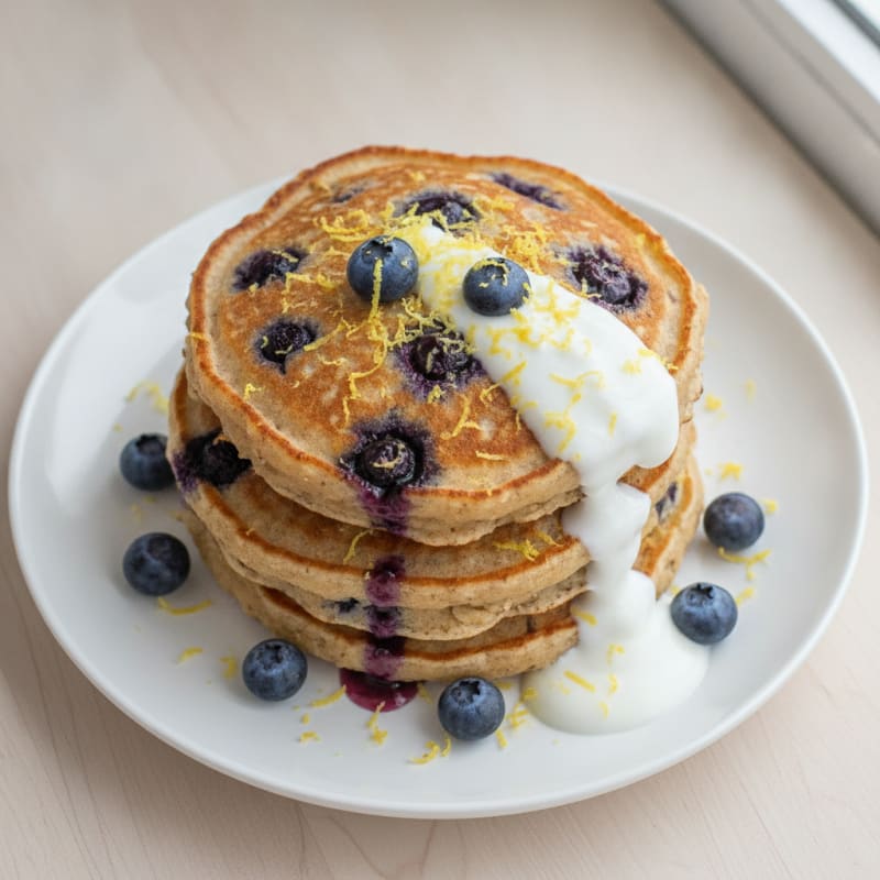 Blueberry Ricotta Pancakes with Lemon Zest
