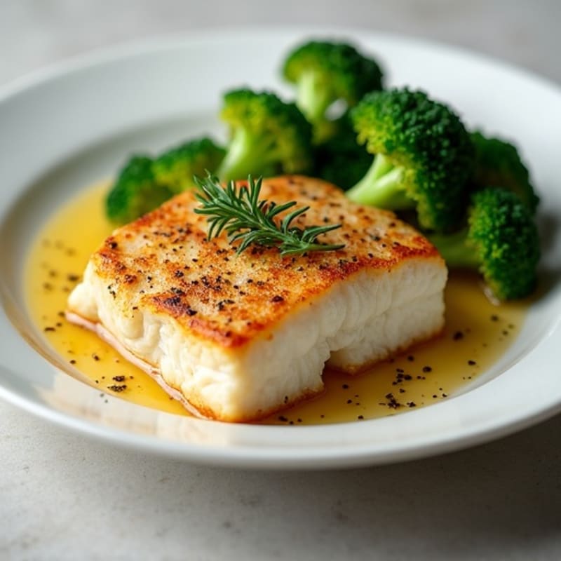 Seared Cod with Steamed Broccoli