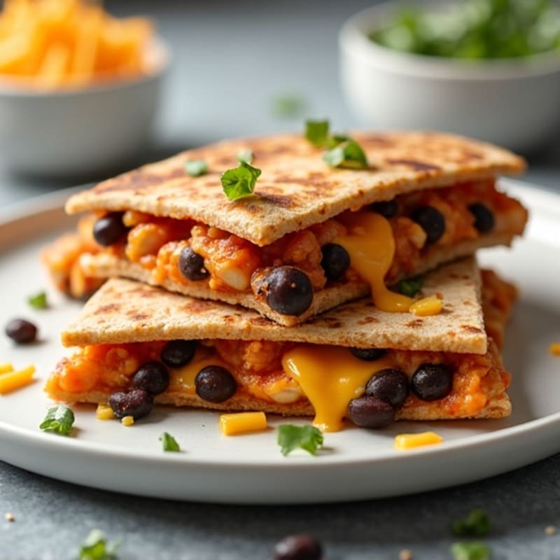 Smoky BBQ Chicken and Black Bean Quesadilla