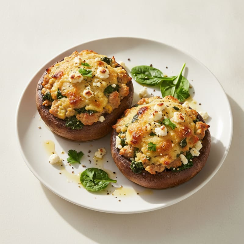 Herb & Cheese Stuffed Portobello Mushrooms