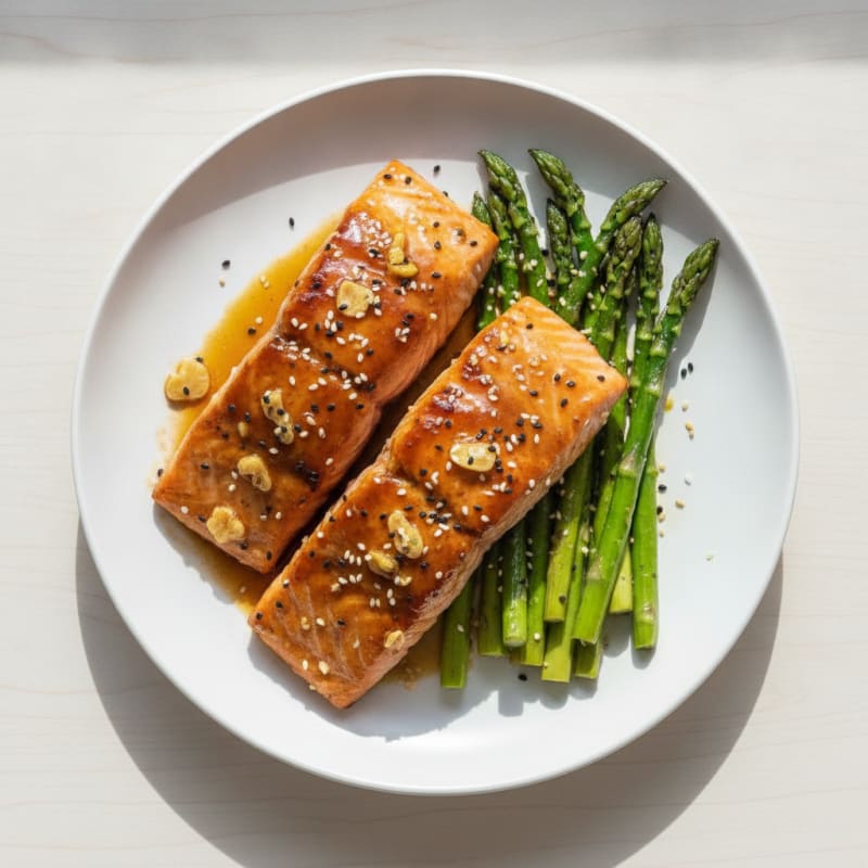 Teriyaki Glazed Salmon with Roasted Asparagus