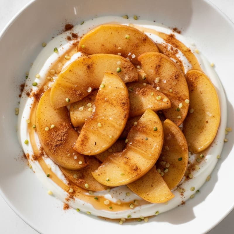 Spiced Apple Slices with Greek Yogurt