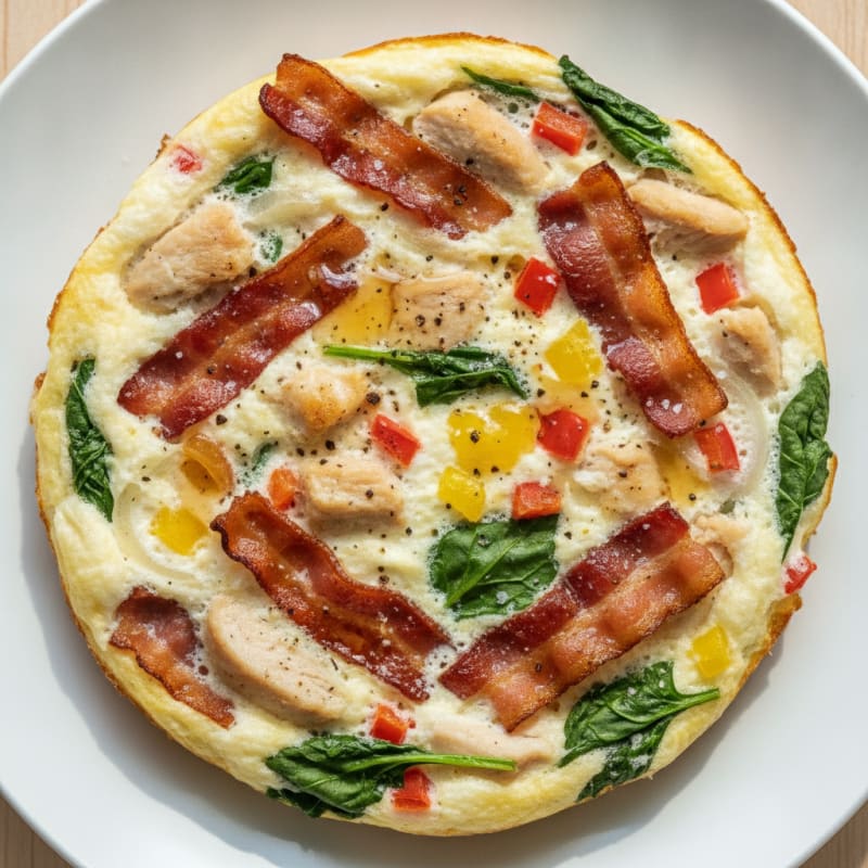 Bacon, Egg, and Chicken Breakfast Bake