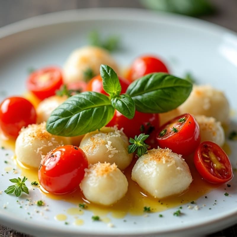 Baked Ricotta Gnocchi with Roasted Cherry Tomatoes and Fresh Basil