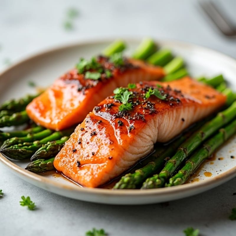 Teriyaki Glazed Salmon with Roasted Asparagus