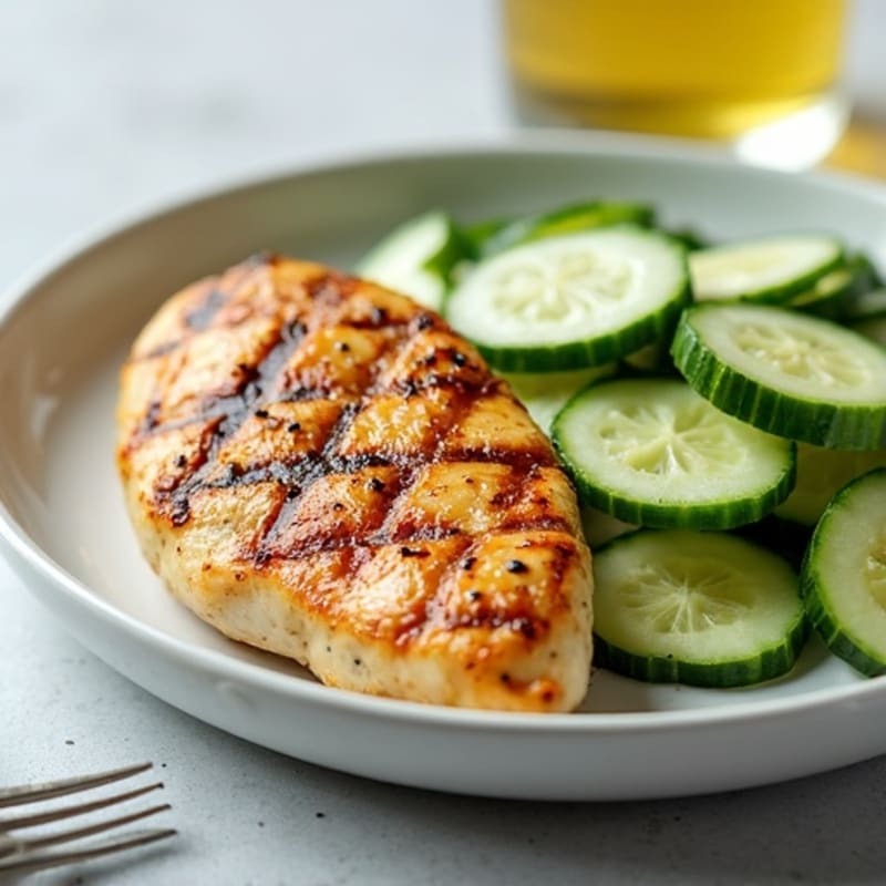 Grilled Chicken Breast with Cucumber Salad