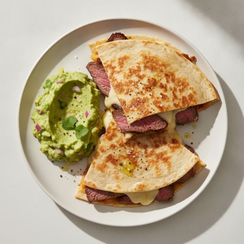Carne Asada Quesadillas with Guacamole
