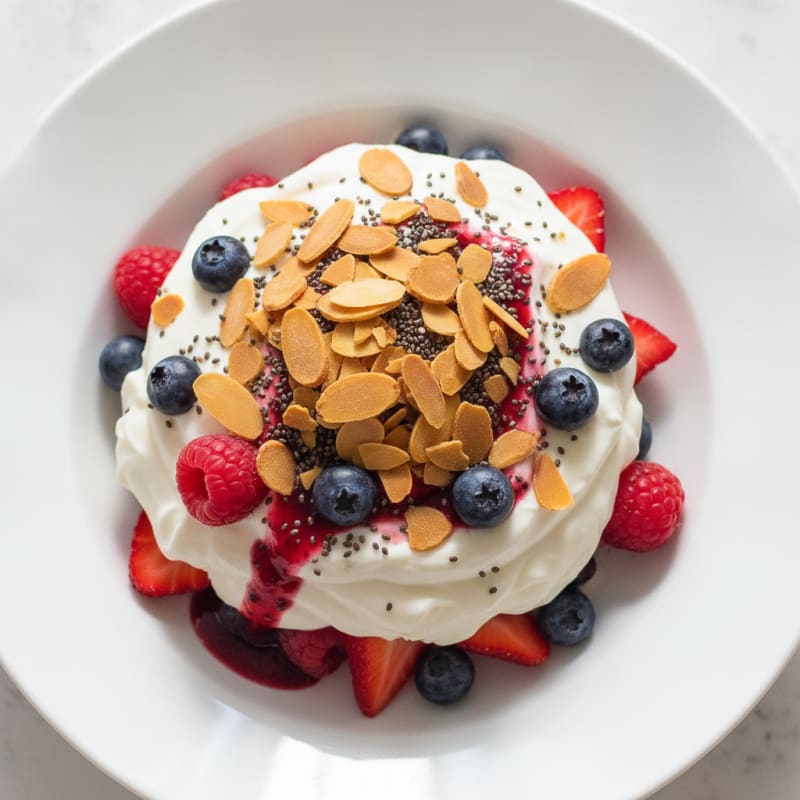 Greek Yogurt Protein Parfait with Mixed Berries