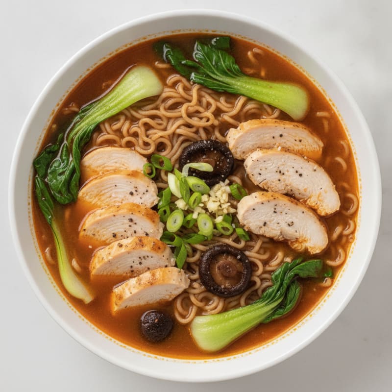 Sriracha Chicken Ramen Soup