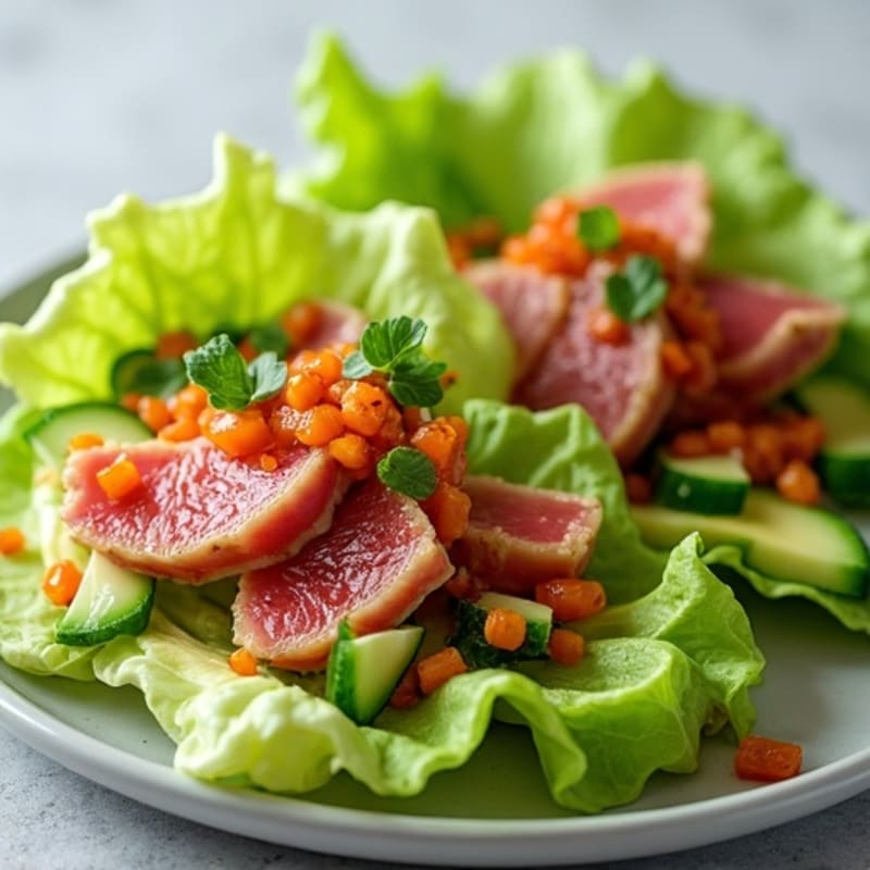 Fresh Spicy Tuna Lettuce Wraps