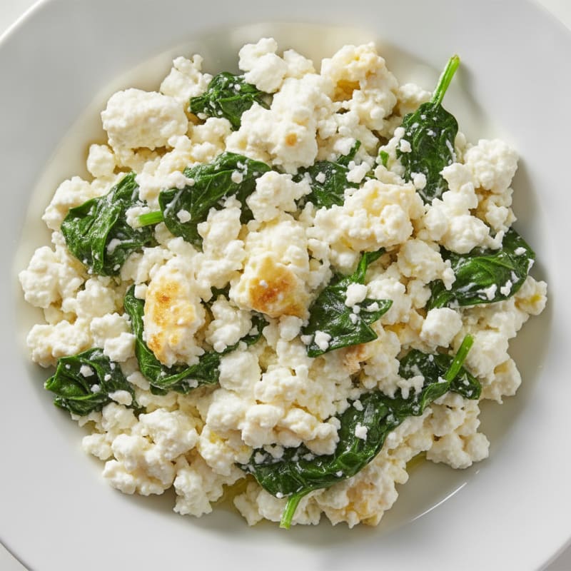 Egg White and Cottage Cheese Scramble with Spinach