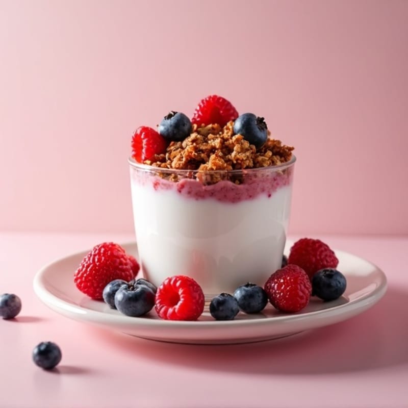 Creamy Greek Yogurt Parfait with Protein Granola and Mixed Berries