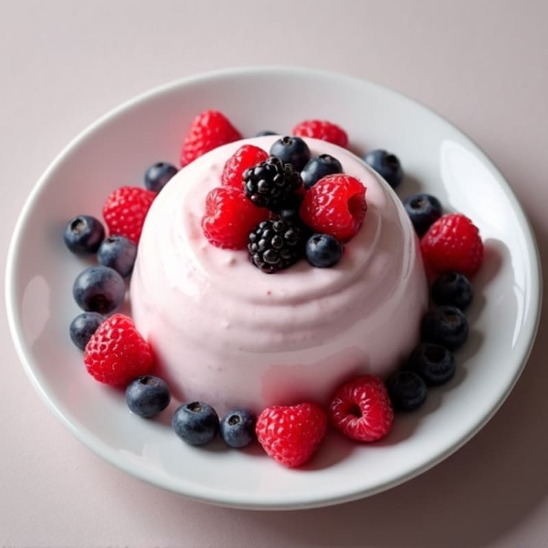 Greek Yogurt Protein Mousse with Mixed Berries