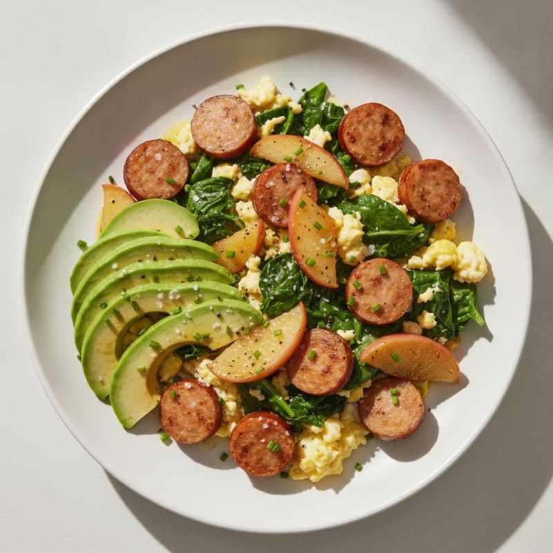 Apple Sausage Scramble with Avocado