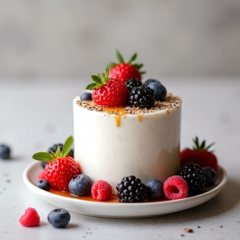 Silky Greek Yogurt Protein Mousse with Mixed Berries