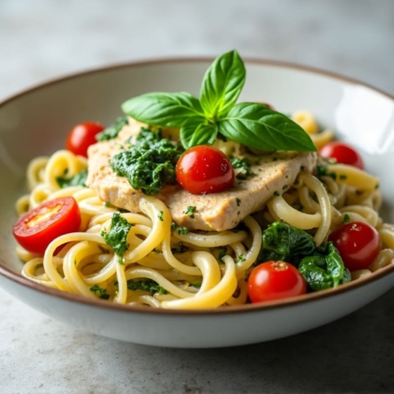 Creamy Pesto Chicken Pasta with Fresh Herbs
