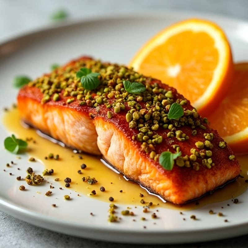 Crispy Pistachio-Crusted Salmon with Citrus-Ginger Glaze