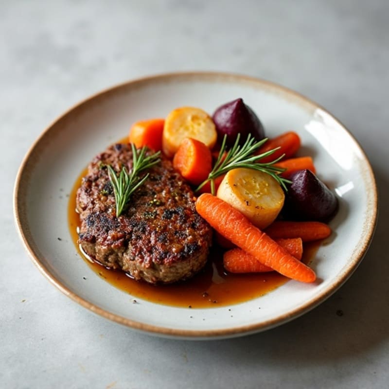 Herb-Spiced Ground Beef and Roasted Root Vegetables