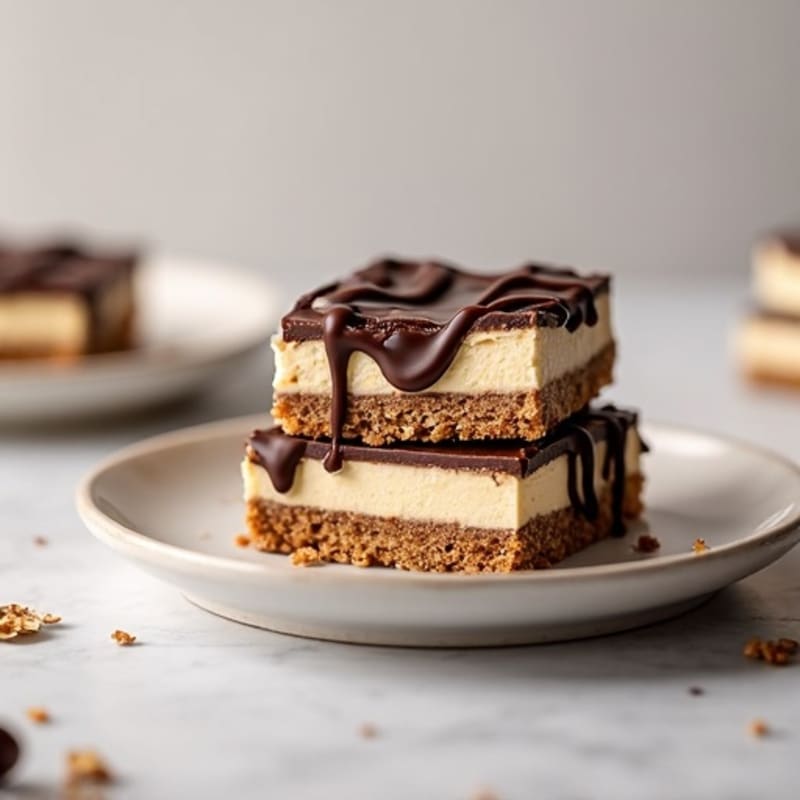 Protein-Rich Dark Chocolate Greek Yogurt Cheesecake Squares