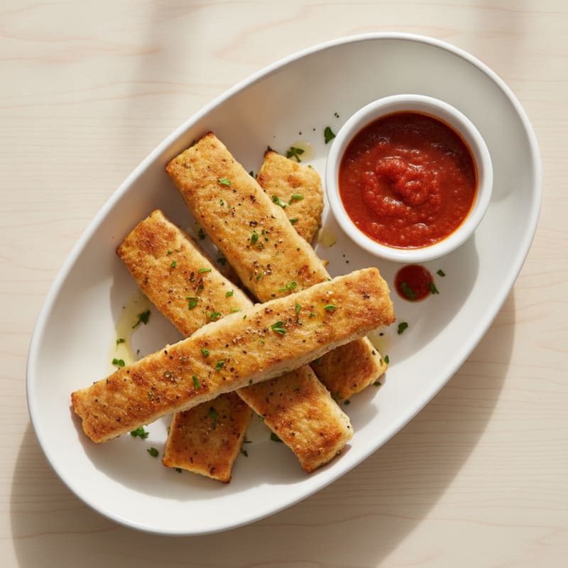 Garlic Parmesan Breadsticks with Marinara Dip