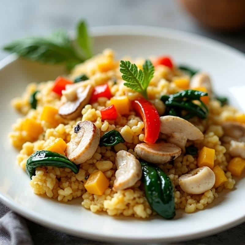 Egg White and Chicken Veggie Scramble