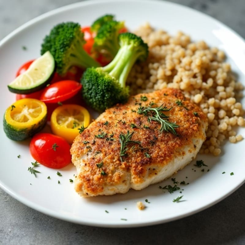 Herb-Crusted Baked Chicken with Roasted Vegetables