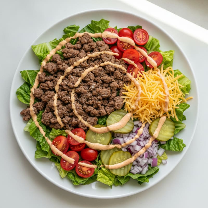 Deconstructed Cheeseburger Bowl with Special Sauce