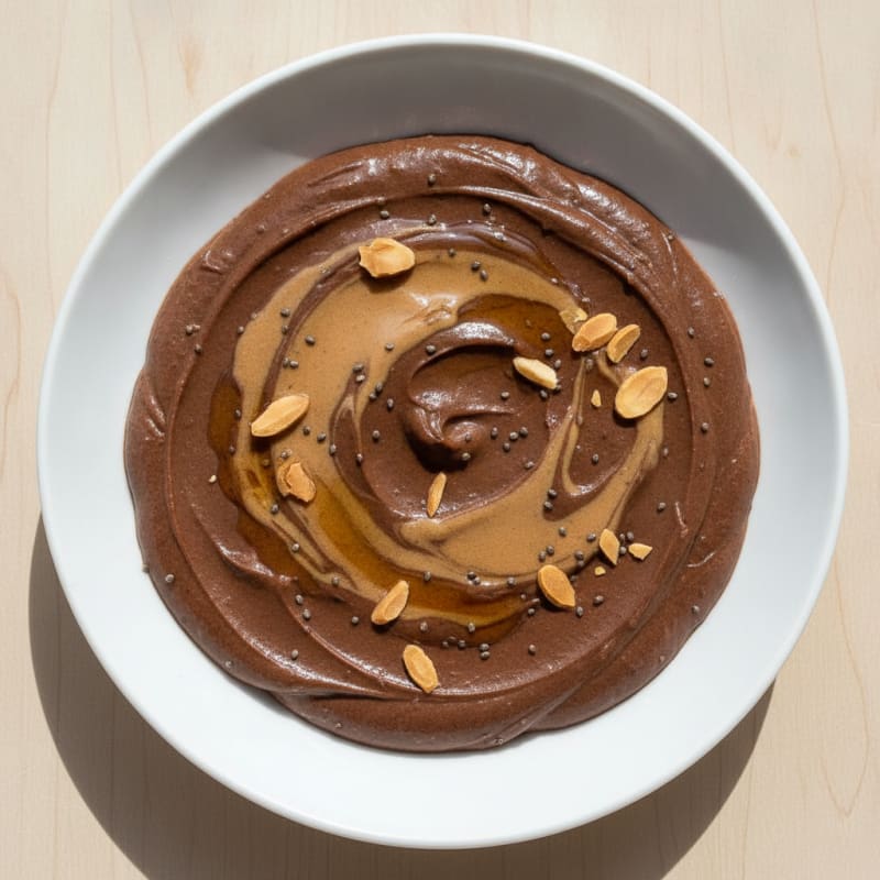 Silky Chocolate Protein Pudding with Almond Butter