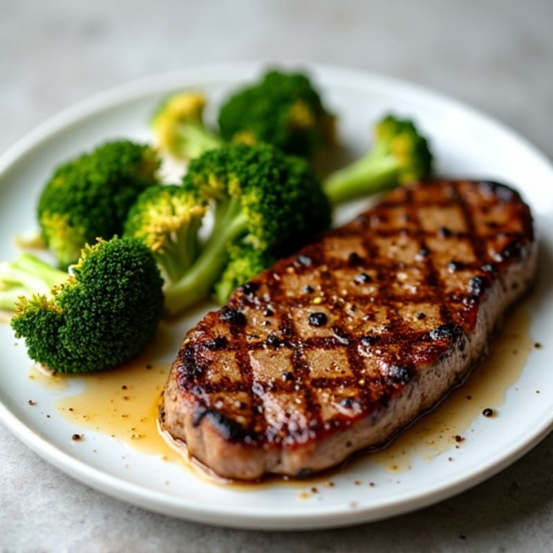 Pan-Seared Steak with Crispy Roasted Broccoli