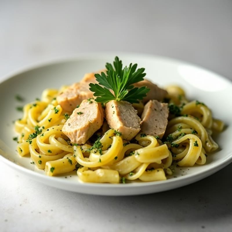 Creamy Pesto Chicken Pasta with Fresh Herbs