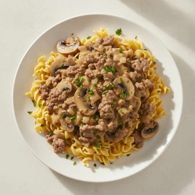 Beef Stroganoff with Egg Noodles